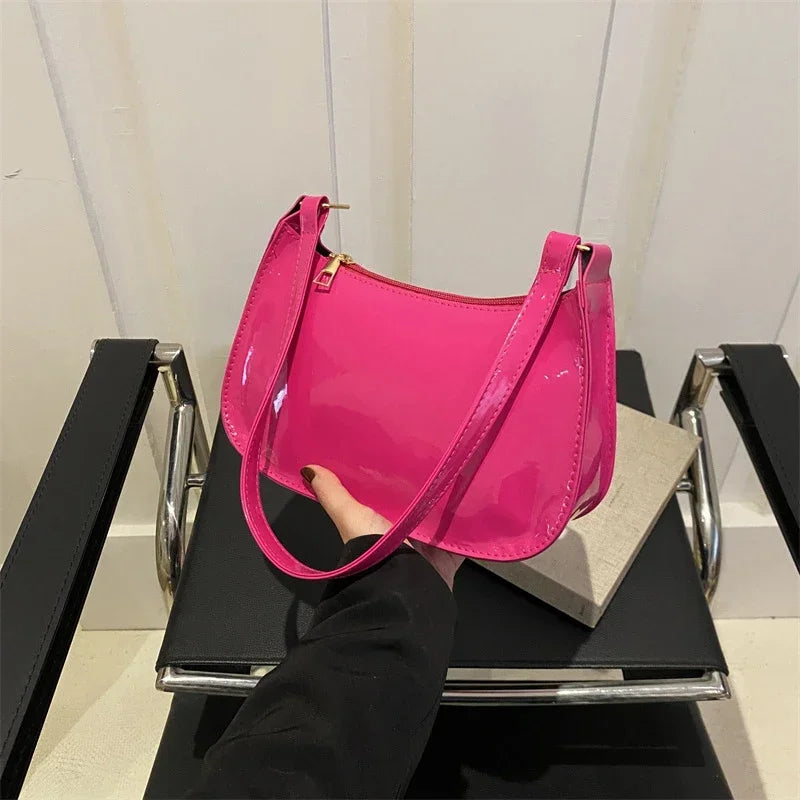 Retro Hobo Underarm Bag | Soft Solid PU Leather Shoulder Purse Luxegan