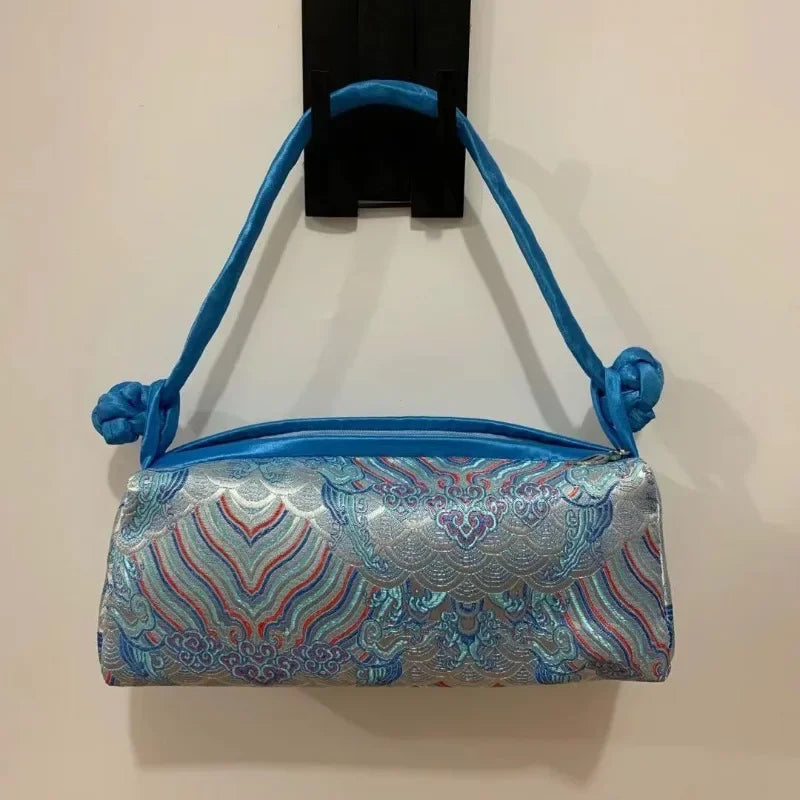 Vintage Cotton Shell Bag | Fringe & Crane Embroidery Chain Crossbody Luxegan