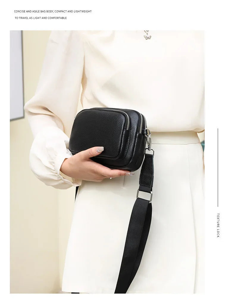 100% Genuine Leather Handbag | Soft Rectangle Crossbody Purse Luxegan