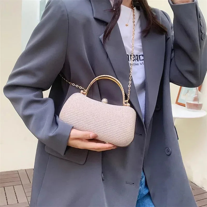 Luxury Shiny Rhinestone Chain Evening Bag | Perfect for Formal Events Luxegan