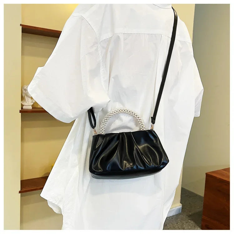 Women's Cloud Bag | New Fashionable Soft Solid-Color PU Leather Single-Shoulder & Crossbody Bag (Simple & Stylish) Luxegan