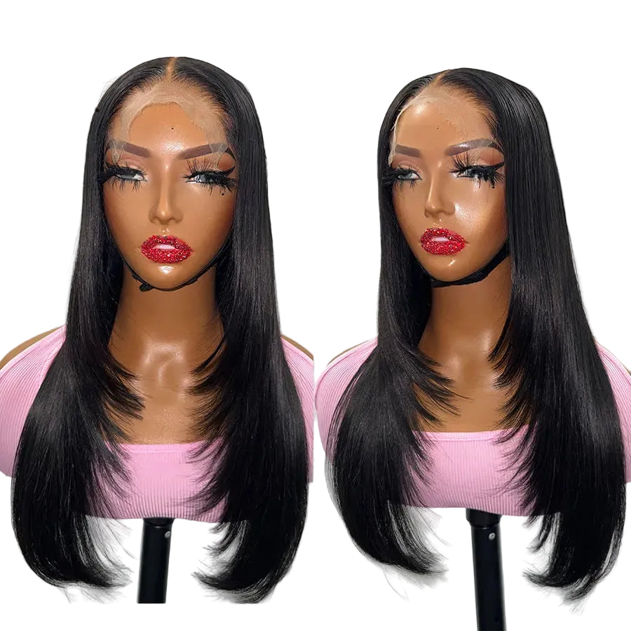 Real HD Lace Closure Wig | Sophisticated 5x5 / 6x6 / 7x7 Skinlike HD Lace Melt | Elegant Layered Cut Straight Brazilian Human Hair | "Dignified" 26+ Inch Pre-Plucked "Bye Bye Knots" Glueless Wig Luxegan