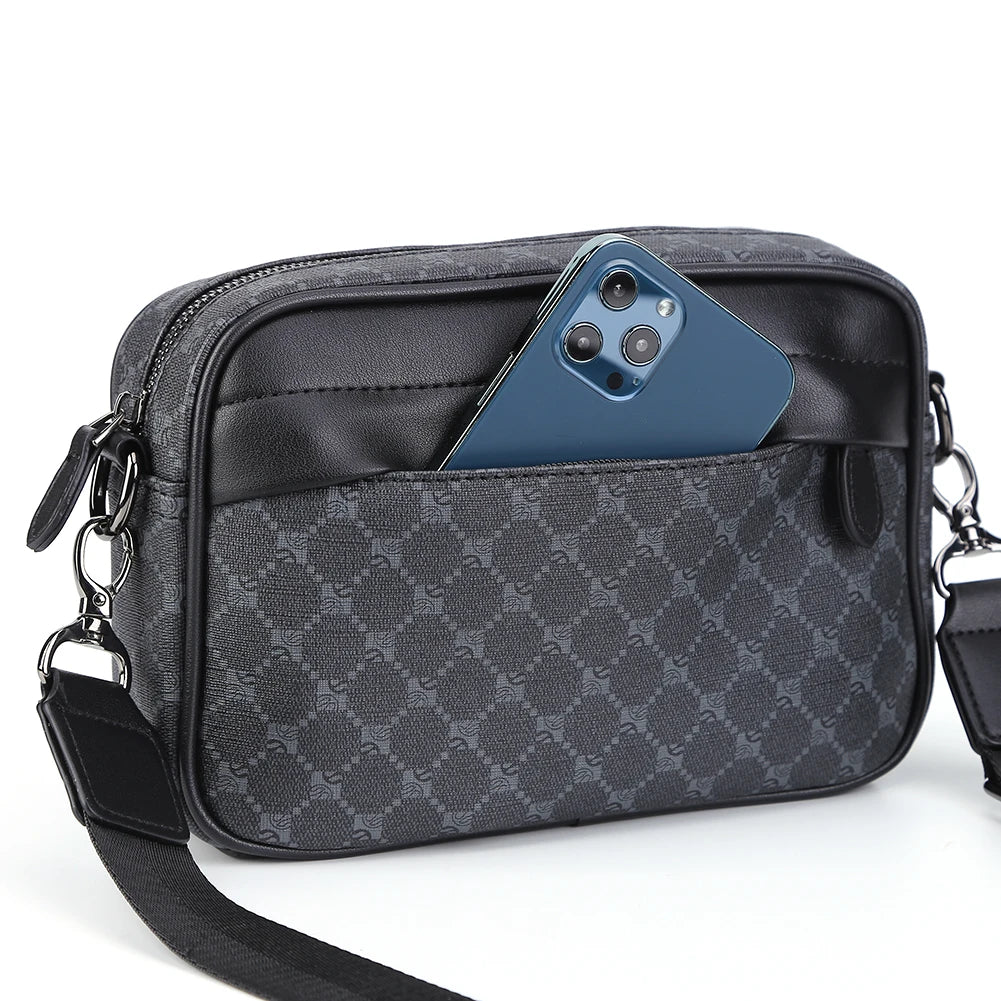 Messenger Sling Bag for Men | PU Small Zipper Crossbody Pouch Luxegan