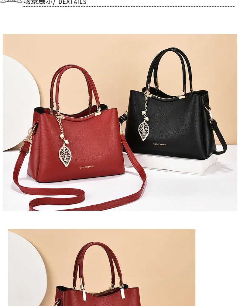 Wedding Banquet Red Handbag | Fashionable High-end Texture & Large Capacity Tote Luxegan