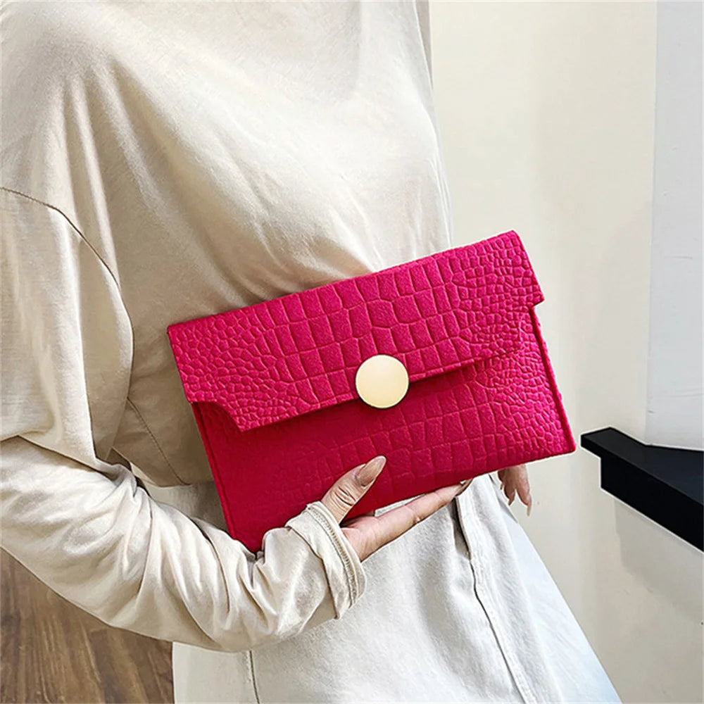 Felt Large Capacity Handbag | Fashion Luxury Stone Pattern Clutches & Envelope Wallet (For Wedding & Party) Luxegan