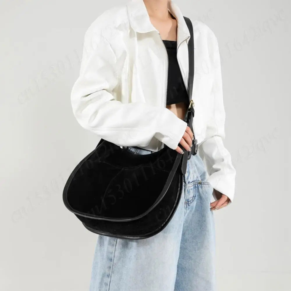 Women’s Leopard Print Faux Suede Crossbody Bag | Large Multi-Pocket Shoulder Tote | Trendy Leopard Pattern Hobo Messenger Bag | Versatile Soft Suede Handbag with Adjustable Strap Luxegan