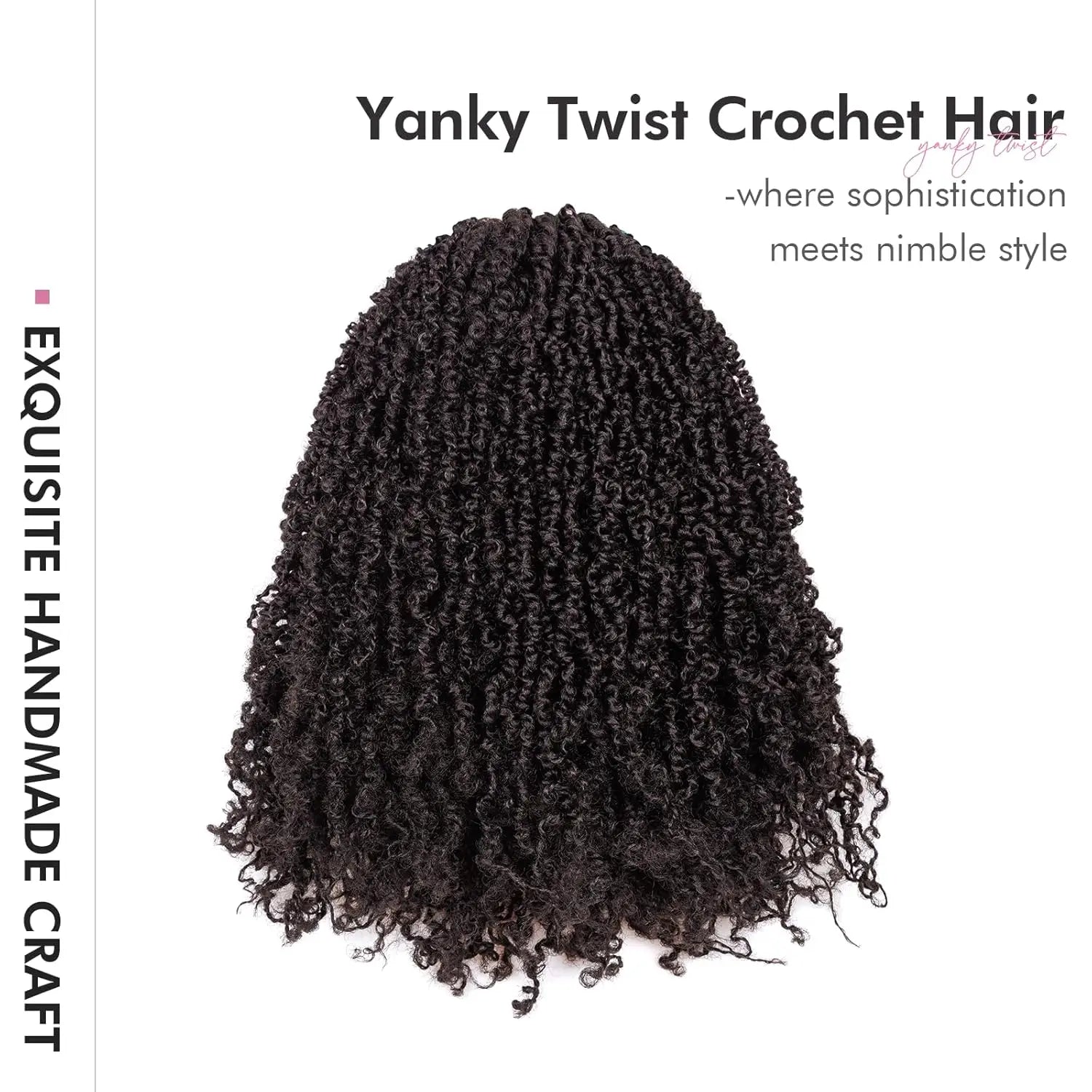Yanky Twist Crochet Hair – Fluffy Pre-Looped Spring Mini Twist & Passion Twist Braiding Hair - view 2