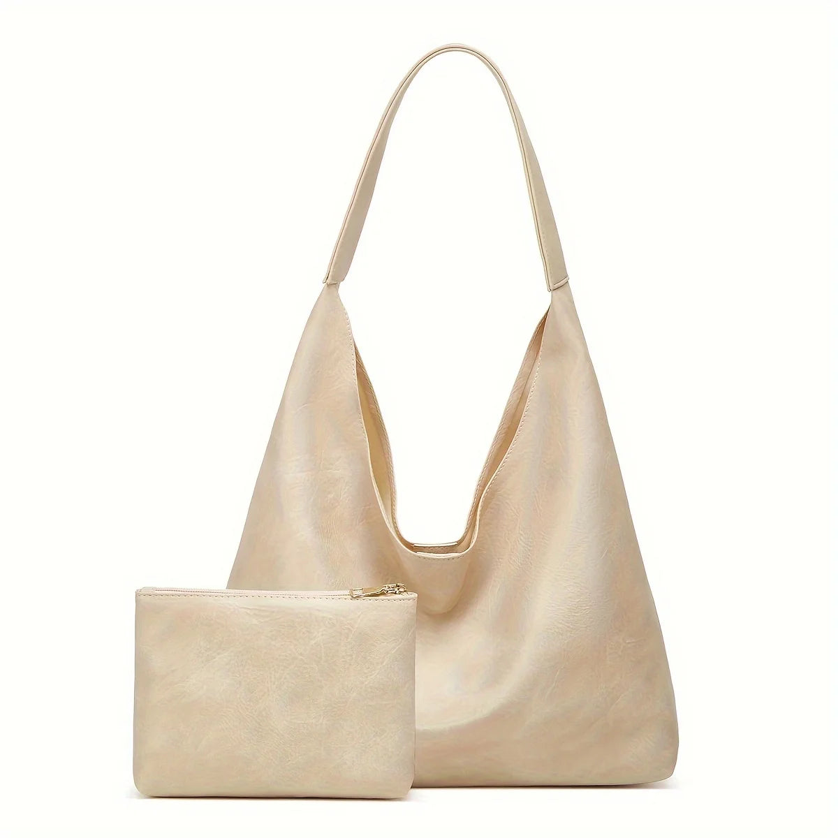 PU Leather Casual Retro Simple Large Bag | Acrylic Lined Hasp Closure Tote Luxegan