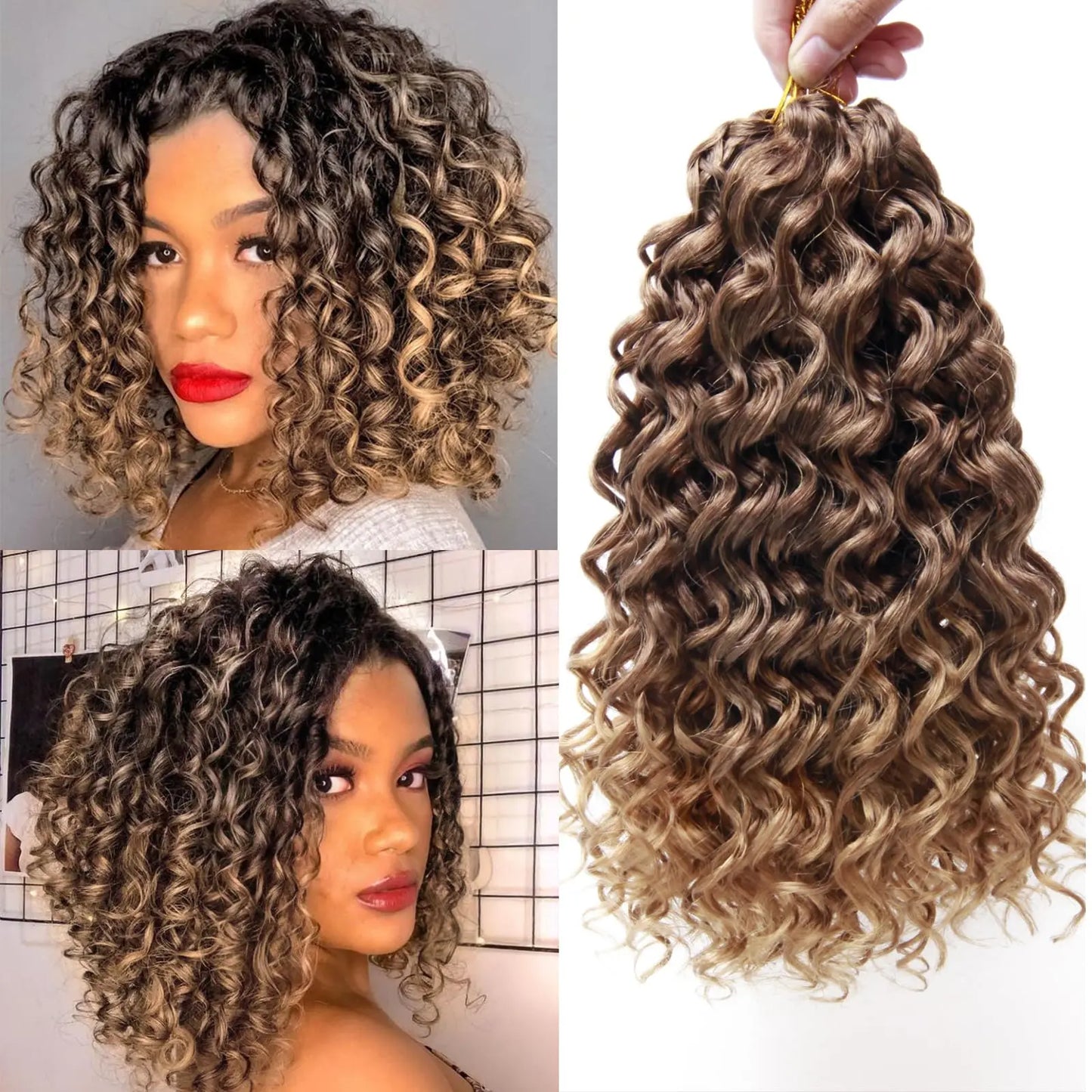 GoGo Curl Deep Wave Crochet Hair | 12 Inch | Synthetic Luxegan