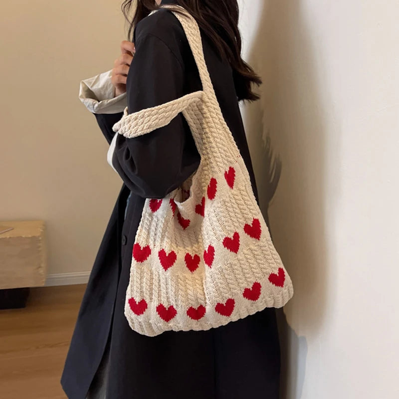 Casual Knitted Cotton Tote | Soft, Large Capacity Summer Bag Luxegan