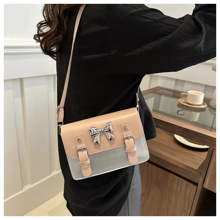 Fashion Square Small Crossbody Bags | Bowknot Decor Flap Shoulder Bag (For Summer Travel & Daily Use) Luxegan