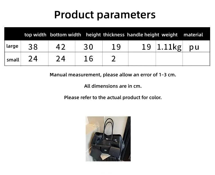Bolso Tote de Marca Diseño Rodeo Lock Bolso de Mujer Gran Capacidad Bolso de Hombro para el Trabajo Cuero PU Hebilla Punk Bolso de Mano Sencillo y Versátil