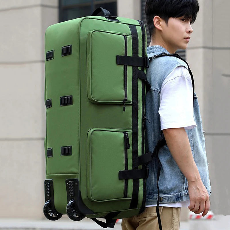 COLENARA Bolso de mano multifuncional Tela Oxford Gran capacidad Bolsa de viaje para hombre Bolsa de almacenamiento plegable con ruedas Bolsa de equipaje