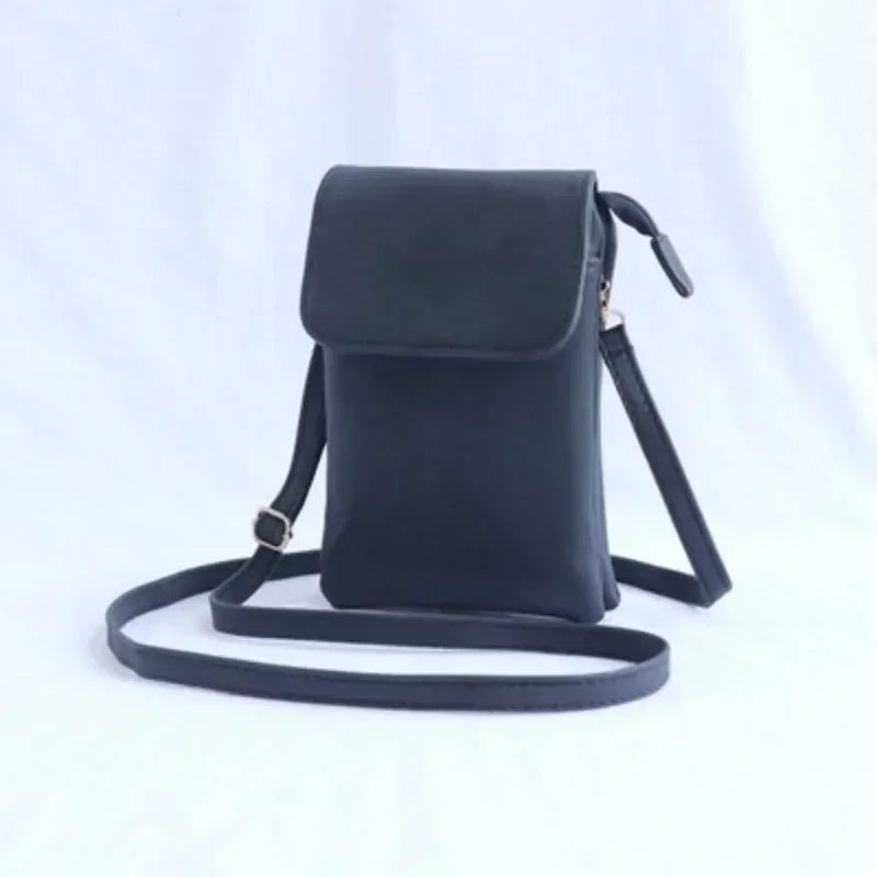 Fashion Women Crossbody Bag PU Leather Mobile Phone Purse Bags | Solid Flap Messenger Bag Small Female Shoulder Handbag for Women Luxegan
