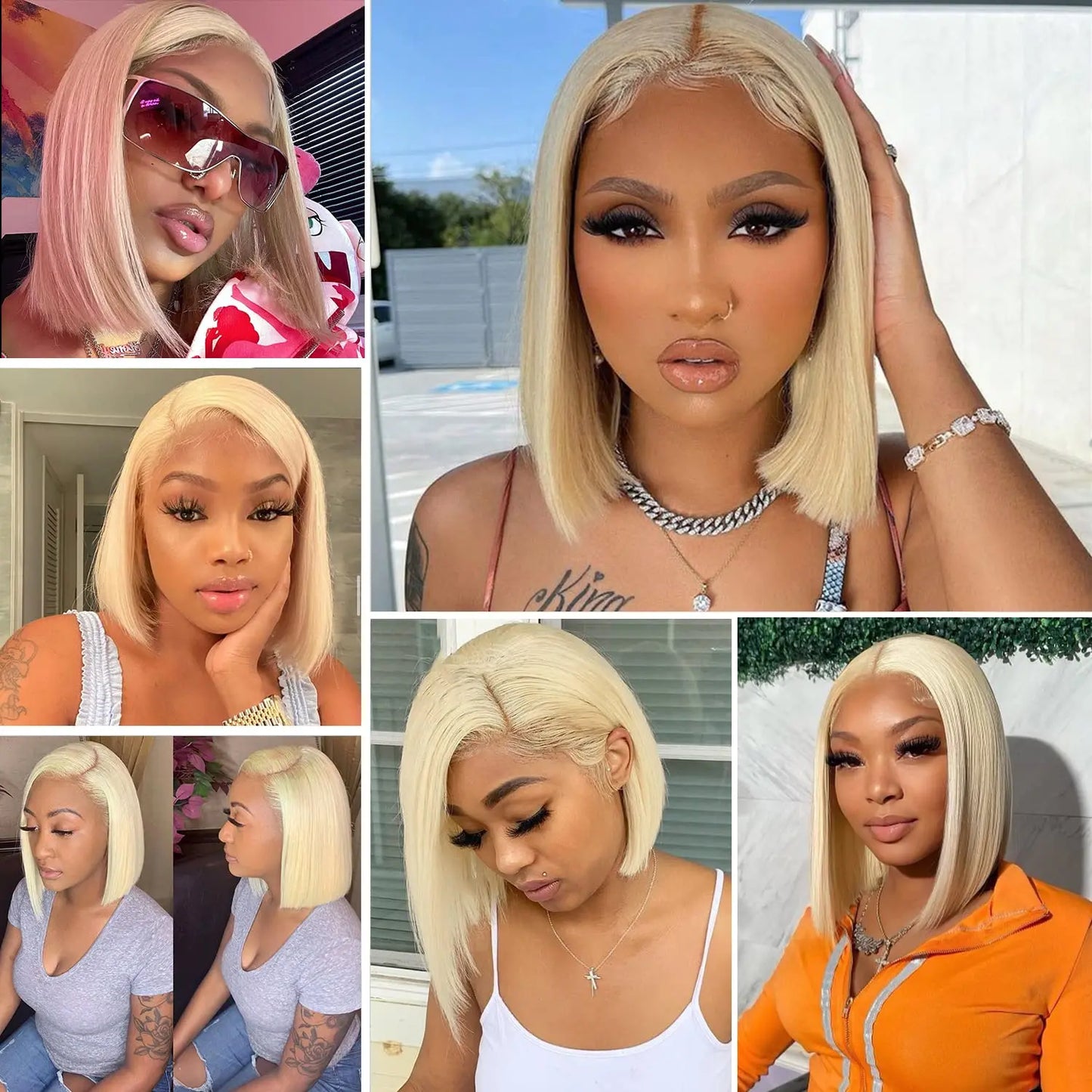Honey Blonde #613 Straight Bob Wig | Sophisticated "13x4 Lace Frontal" Silhouette | Elegant 200% Density HD Transparent Unit | "Dignified" High-Performance Brazilian Human Hair for Radiant Versatile Styling Luxegan 