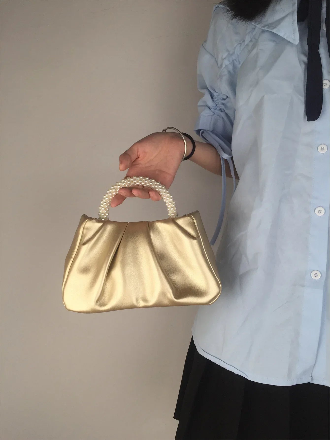 Fashion Pearl Handle Dinner Clutch | Luxury Designer Shoulder Bag Luxegan