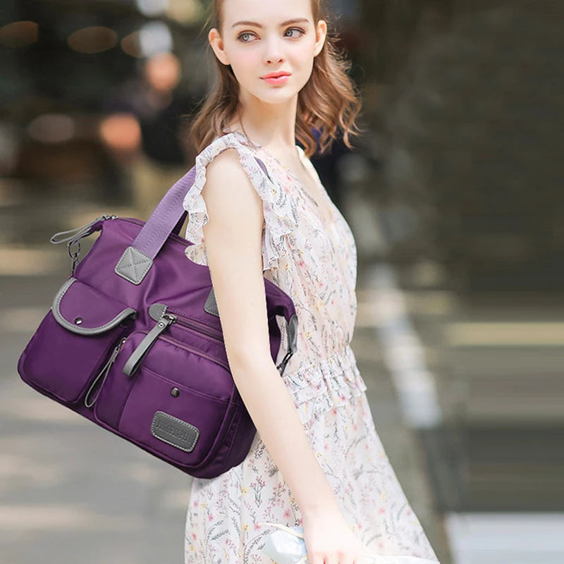 Women's Multifunctional Bag | Large Capacity Casual Shopping Handbag & Waterproof Nylon Crossbody Shoulder Bag Luxegan