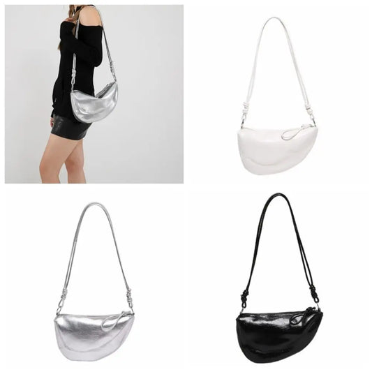 Retro PU Leather Saddle Bag | Solid Color Crossbody Purse Luxegan