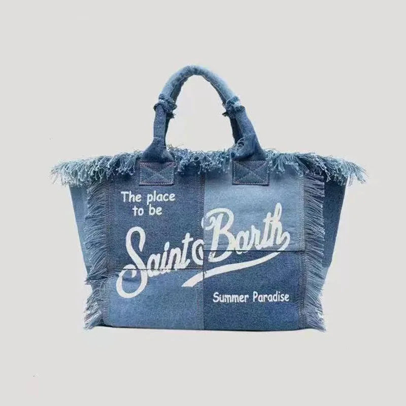 New Large Capacity Leisure Travel Bag | Handmade Canvas Tote with Tassel & Zipper Luxegan