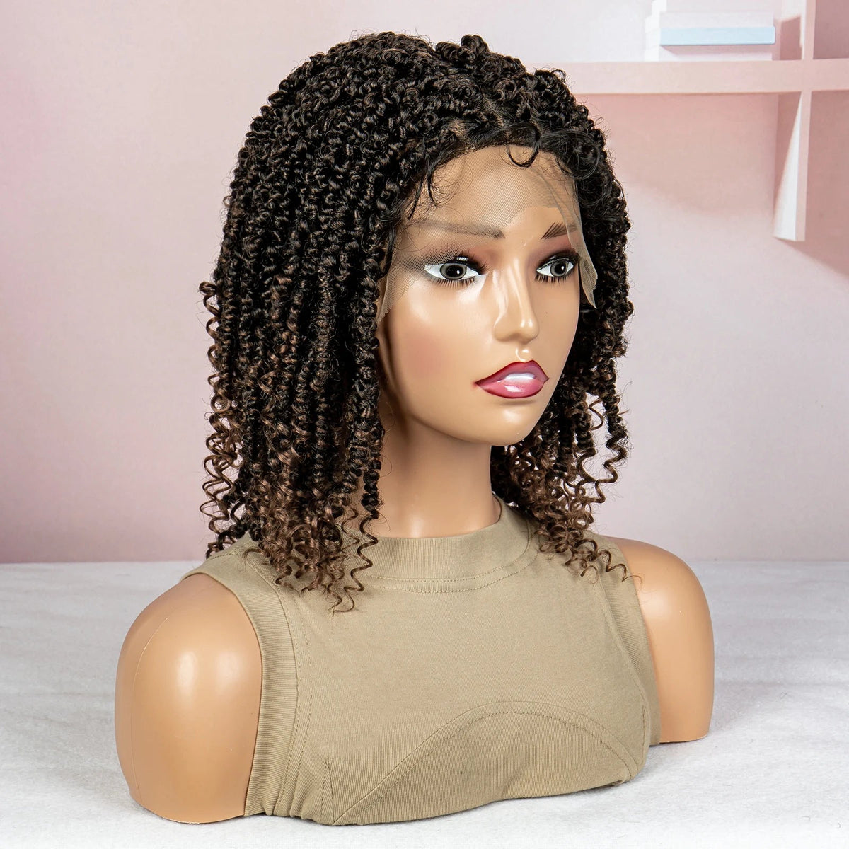 Dreadlocks Braided Wigs Lace Front Braided Wigs Short Box Braided Wigs for Women with Baby Hair Ombre Lace Braids Wigs Luxegan