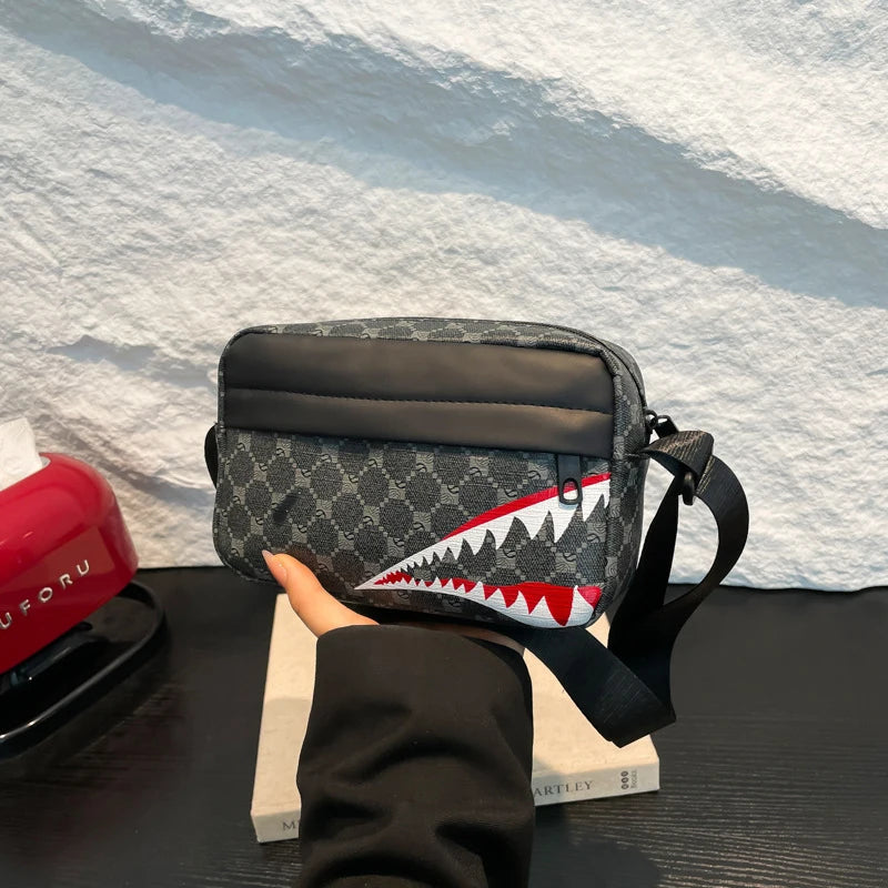 Bolso cruzado creativo con boca de tiburón, monedero simple, bolso para teléfono móvil, bolso cruzado informal de moda, bolso cuadrado pequeño de gran capacidad
