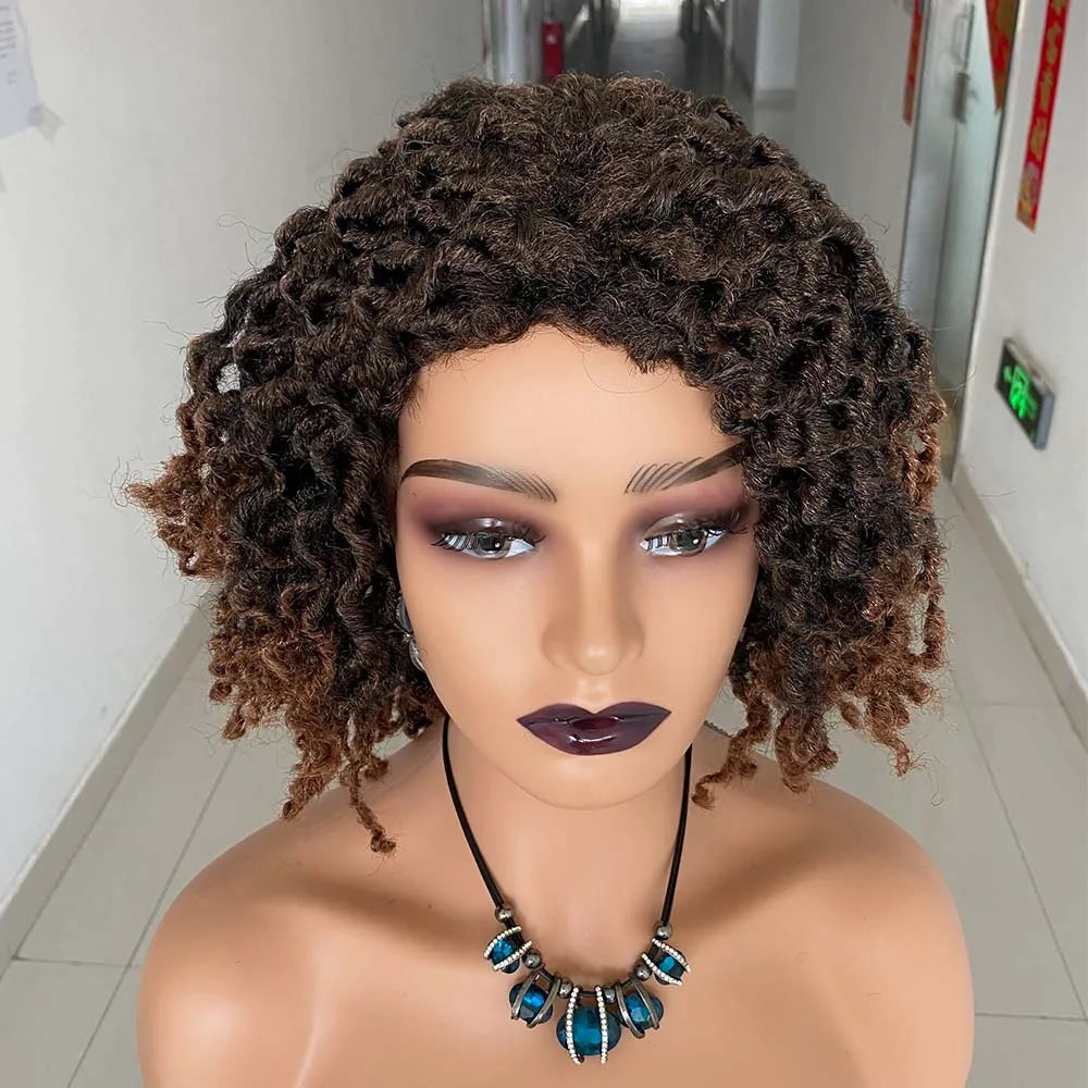 Afro Curly Faux Locs Dreadlock Wig | Crochet Cap | 4 Colours