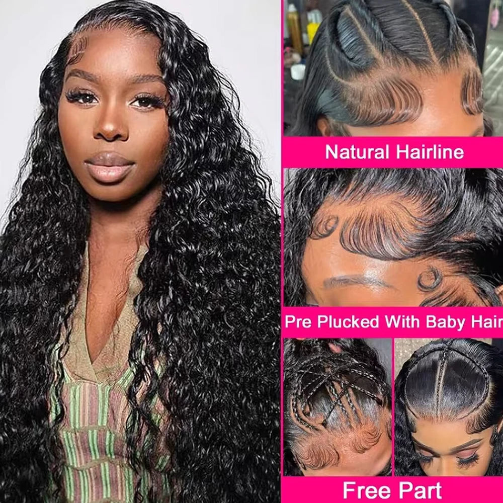 250 Density Deep Wave Lace Front Wig | Sophisticated "Ready to Wear" Glueless Silhouette | Elegant 13x6 HD Lace Frontal Hairpiece | "Dignified" Pre-Cut Transparent Lace Closure Wig for Radiant Versatile Styling Luxegan