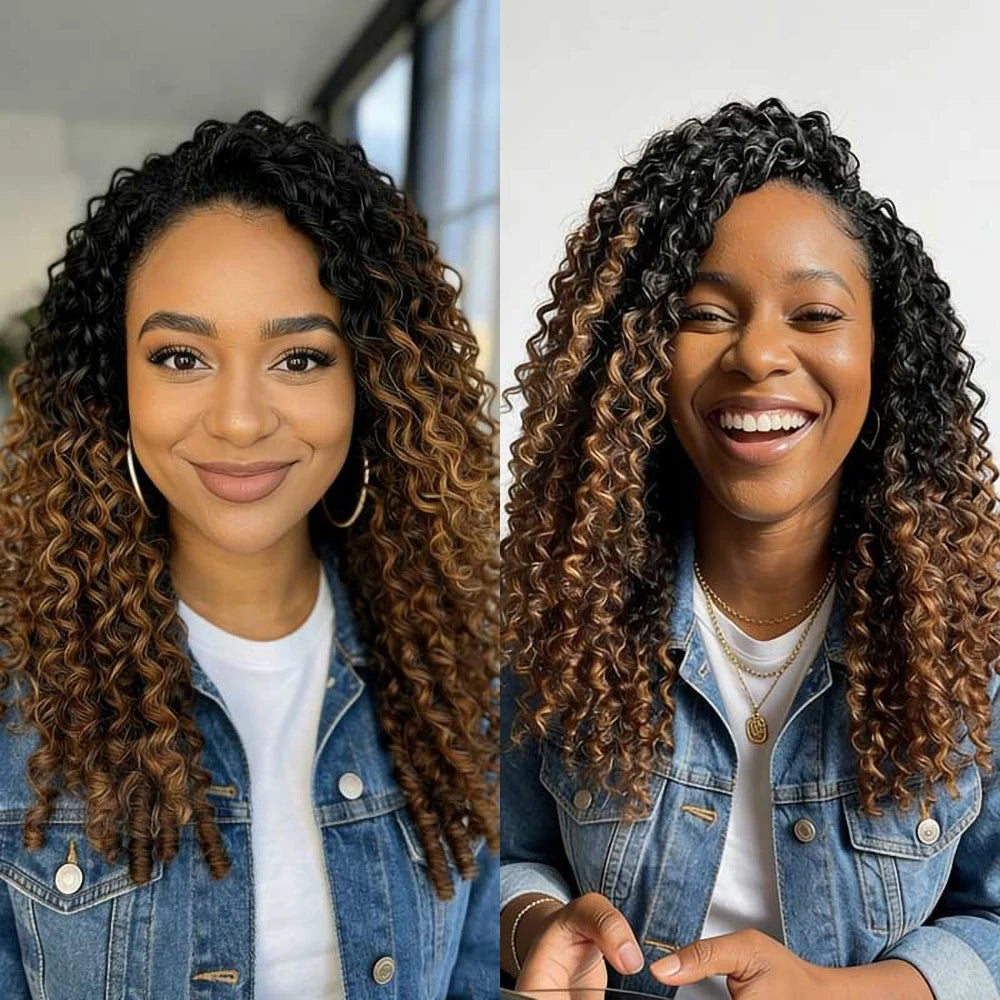 Curly Crochet Hair Extensions | Pre-Looped Braiding Hair Luxegan