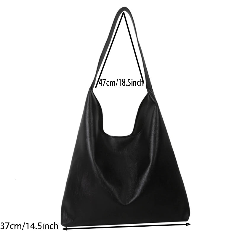 Vintage Soft PU Leather Ladies Shoulder Bag | Commuter Large Handbag & Women's Versatile Tote Underarm Bag (Quality Design)