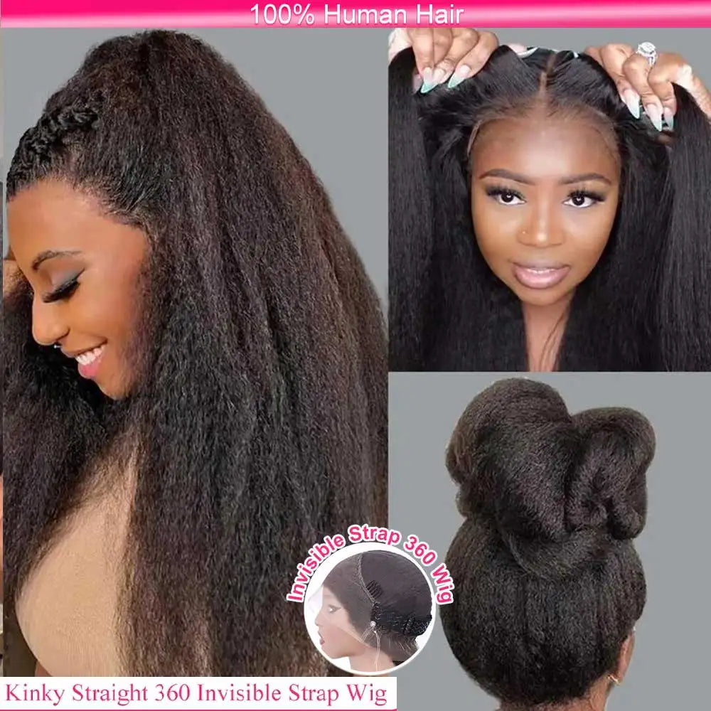Invisi-Strap 360 HD Glueless Wig | Sophisticated "Yaki Straight" Frontal Silhouette | Elegant 250% - view 4