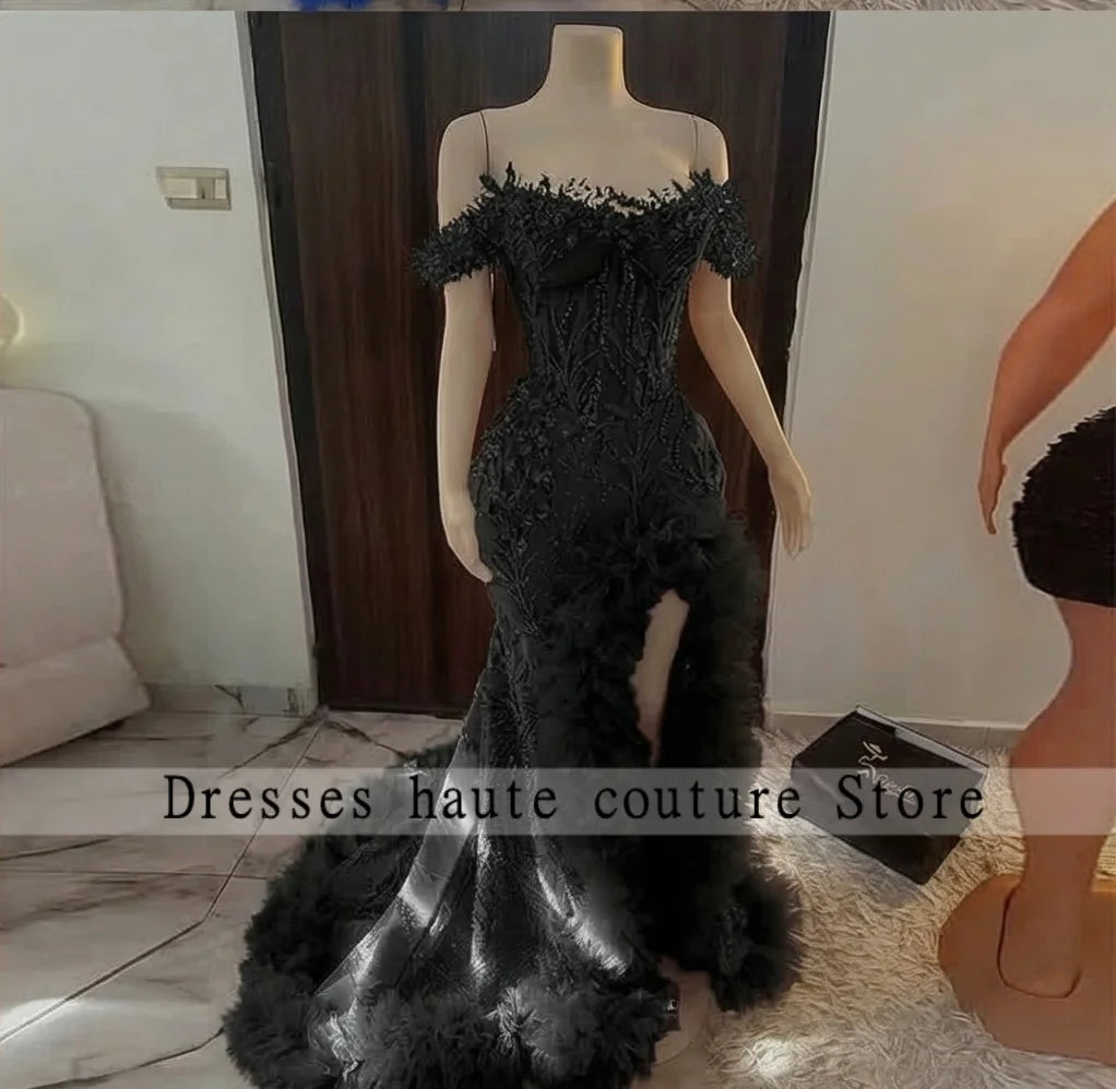 Luxury Pink Diamond Prom Dress | African Women's High Slit Formal Wedding Gown | Exquisite Crystal Beaded Ruffle Evening Dress | Premium Mermaid Floor-Length Sleeveless Robe with Built-in Bra Luxegan