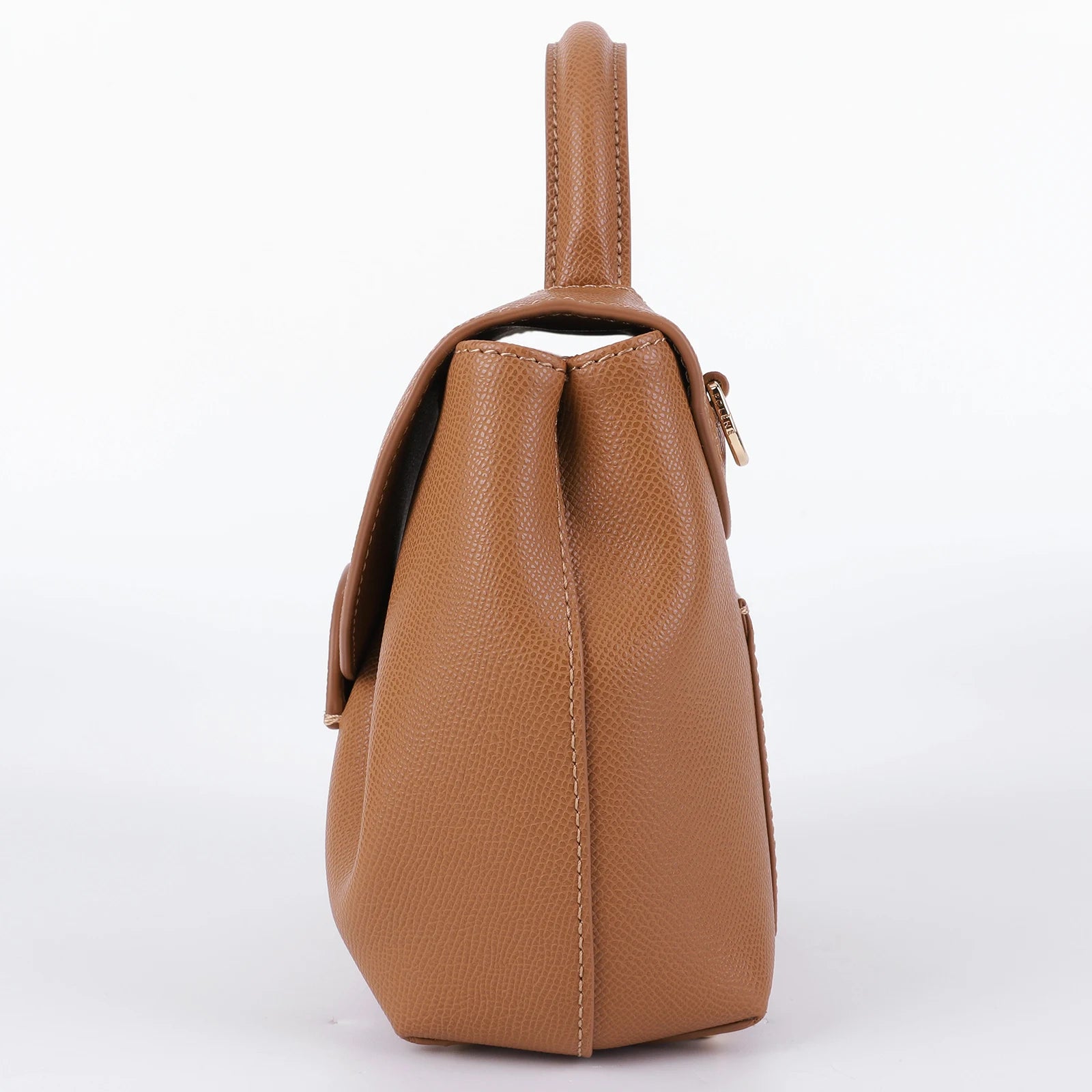 French Cowhide Small Satchel | Retro Trend Mini Crossbody Bag for Women (Classic Solid Flap Top-Handle Luxury Designer Handbag) Luxegan
