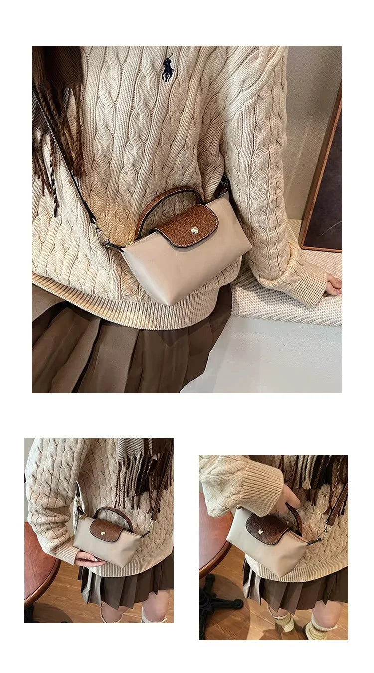 Mini Colorblock Shoulder Bag | Casual & Versatile Zipper Handbag Luxegan
