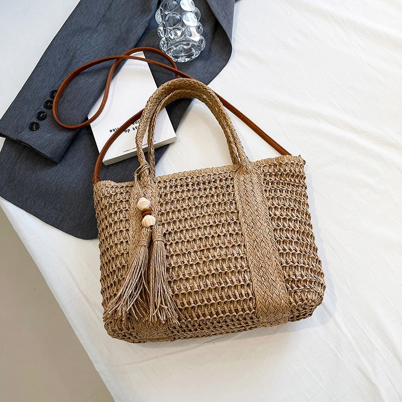 New Fashionable Straw Women's Bag | Elegant & Trendy Satchel Shoulder Bag Luxegan