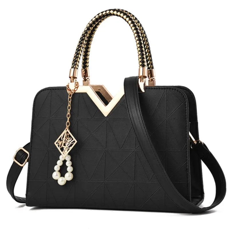 Women's Handbag Patchwork Shoulder Messenger | Office Work PU Leather Female Bag & Ladies Luxury Fashion Elegant Tote Luxegan