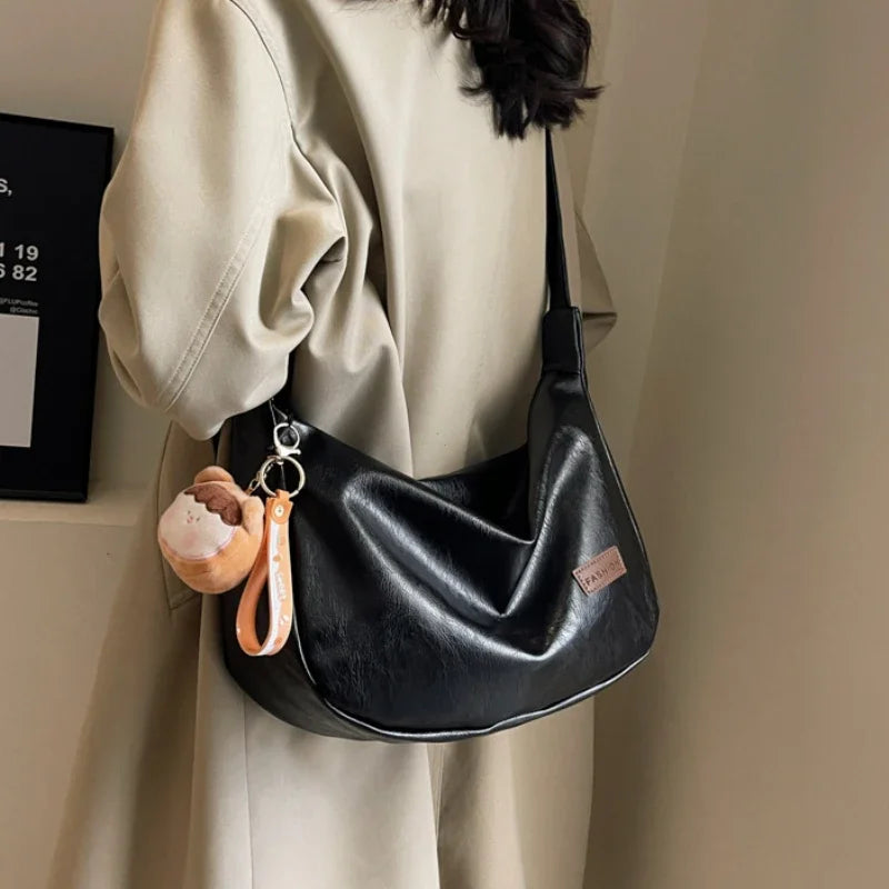 New Trendy Women's Crossbody Bag | Retro PU Leather Dumpling Shoulder Bag & Lightweight Tote Bag Luxegan