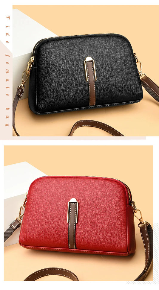 100% Genuine Leather Shoulder Bag | Women's Handbag & Designer Cowhide Flap Bag (Luxury Women's Messenger Crossbody Bags) Luxegan
