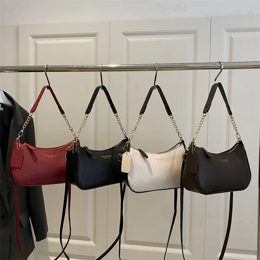 Elegant Vintage PU Leather Underarm Bag Luxegan