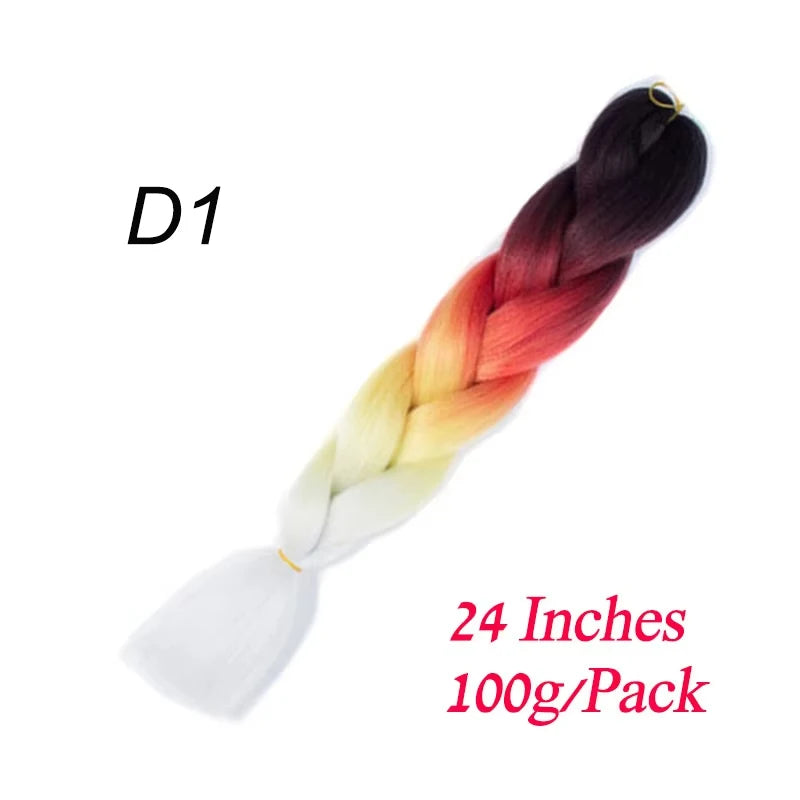 Lihui 24 Inch Pre-Stretched Synthetic Braiding Hair – Kanekalon Jumbo Braid | 100g | 100+ Ombre Colors