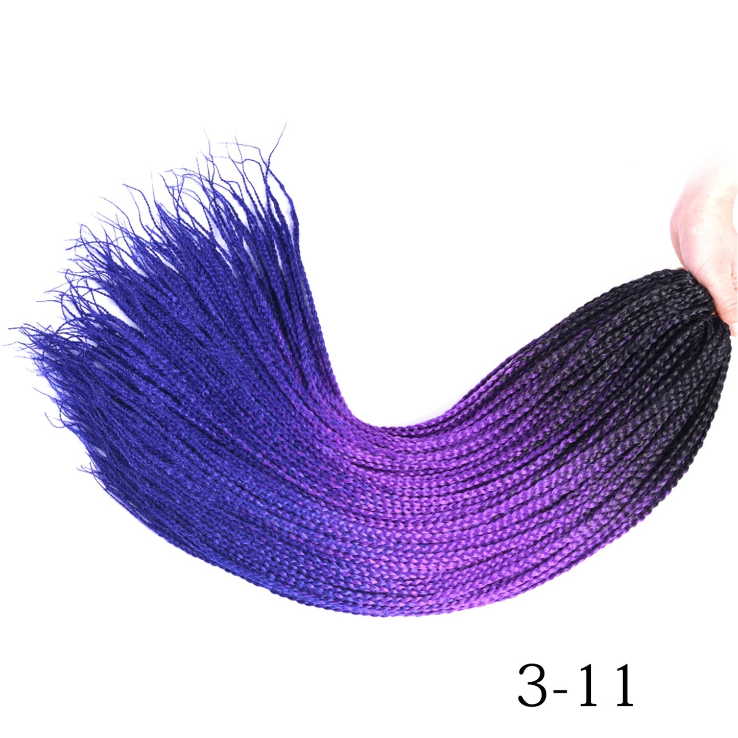Ombre Box Braids Crochet Hair Extensions – Synthetic Straight Braiding Hair 14"/18"/24" | 22 Strands/Pack