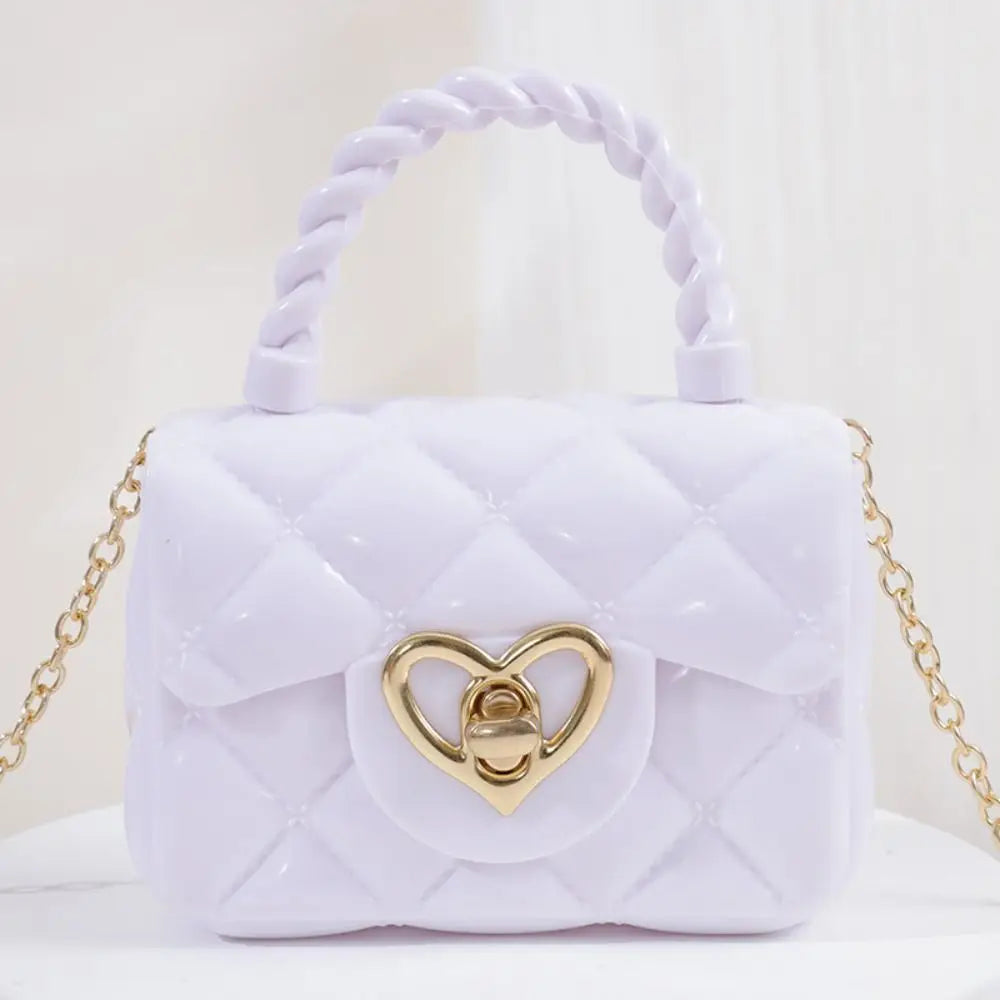 Kids Fashion Heart Shoulder Bag | Girls Mini PU Leather Crossbody & Coin Purse | Luxury Jelly - view 8