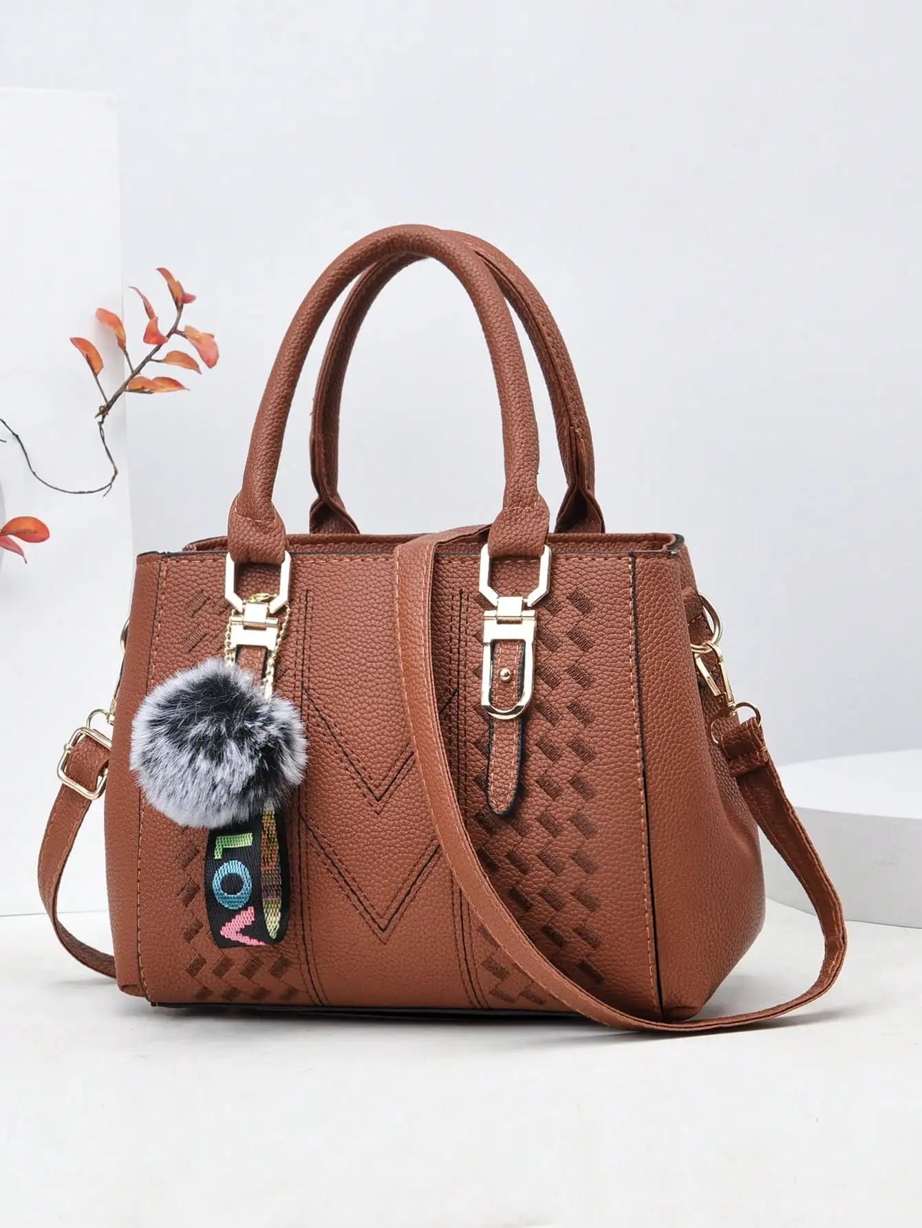Fashionable Large Capacity Embroidered Crossbody Bag for Women | PU Leather Handbag for Daily Use & Business Luxegan