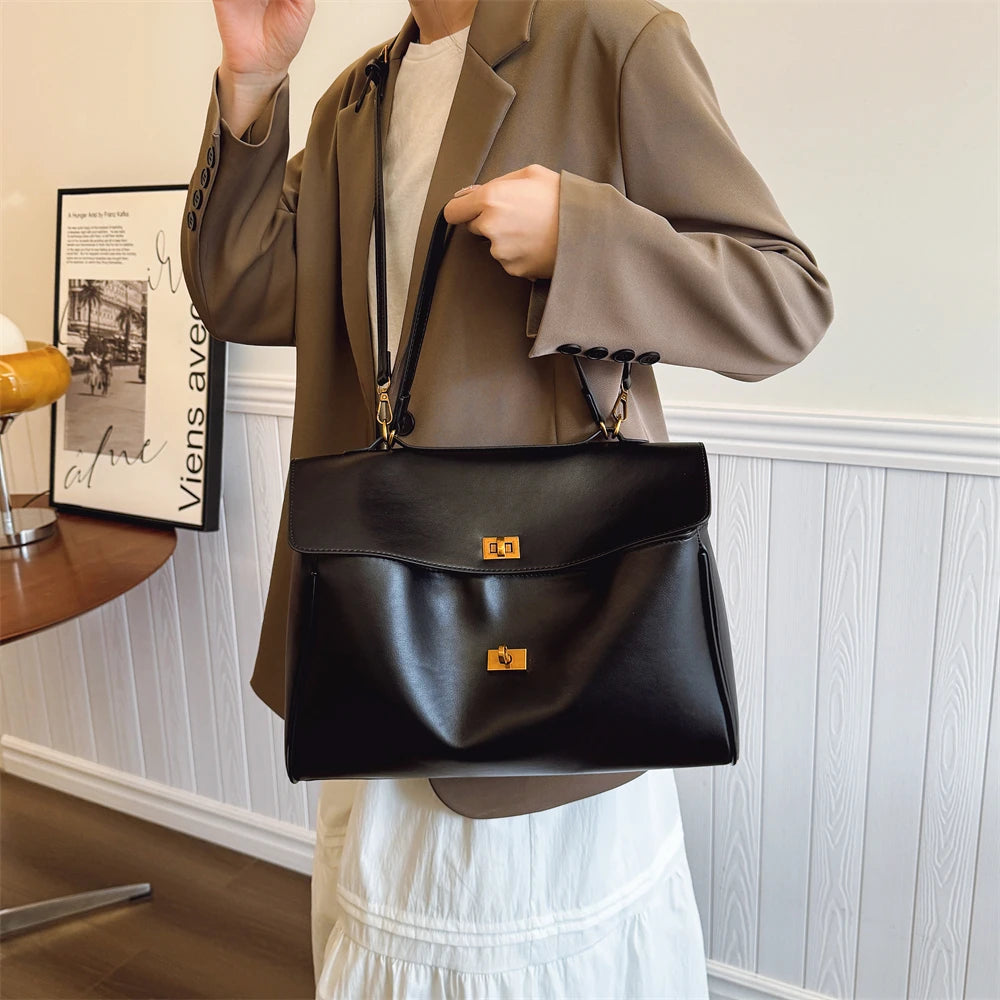 Latest Luxury Designer Soft PU Leather Variable Shoulder Bag | Large Capacity Solid Color Shopper Tote for Women Luxegan