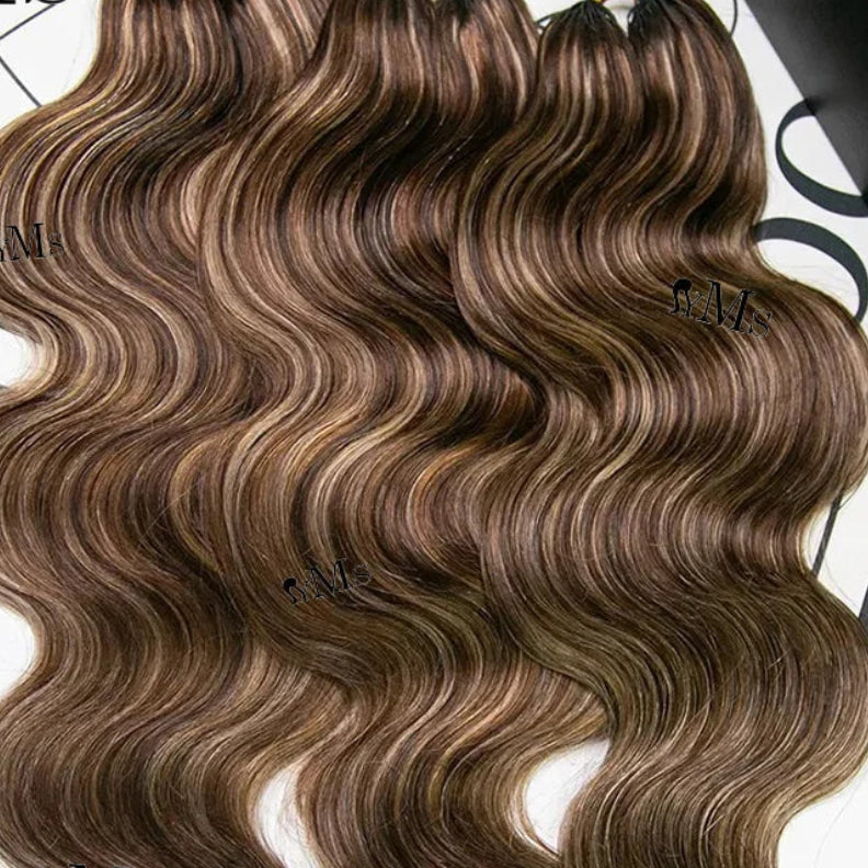 Body Wave Crochet Hair Extensions – Highlight Blonde Mix Luxegan