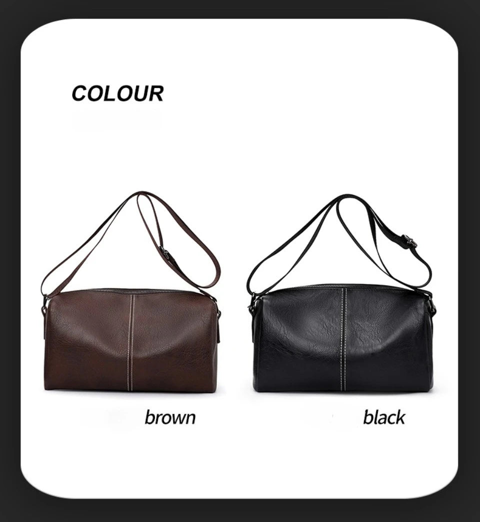 Men's Full Grain Leather Shoulder Bag | Vintage-Inspired Convertible Crossbody Pack (Durable Work & Weekend Bag) Luxegan
