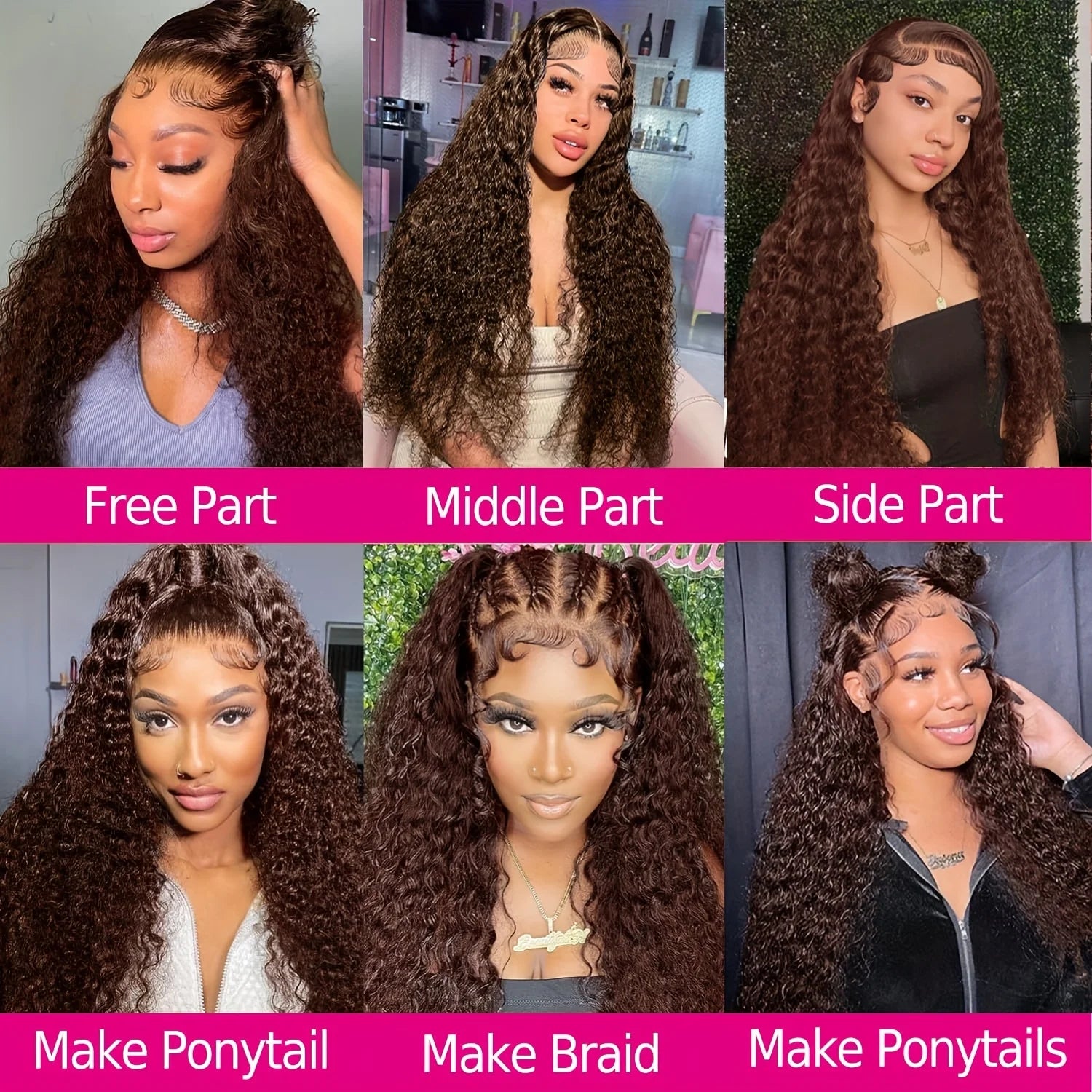 220% Density Chocolate Brown Deep Wave HD Lace Wig | Sophisticated 13x6 & 13x4 Transparent Frontal | Elegant "100% Brazilian Remy" 26+ Inch Silhouette | "Dignified" Pre-Plucked Water Wave Human Hair for Radiant Versatile Styling Luxegan