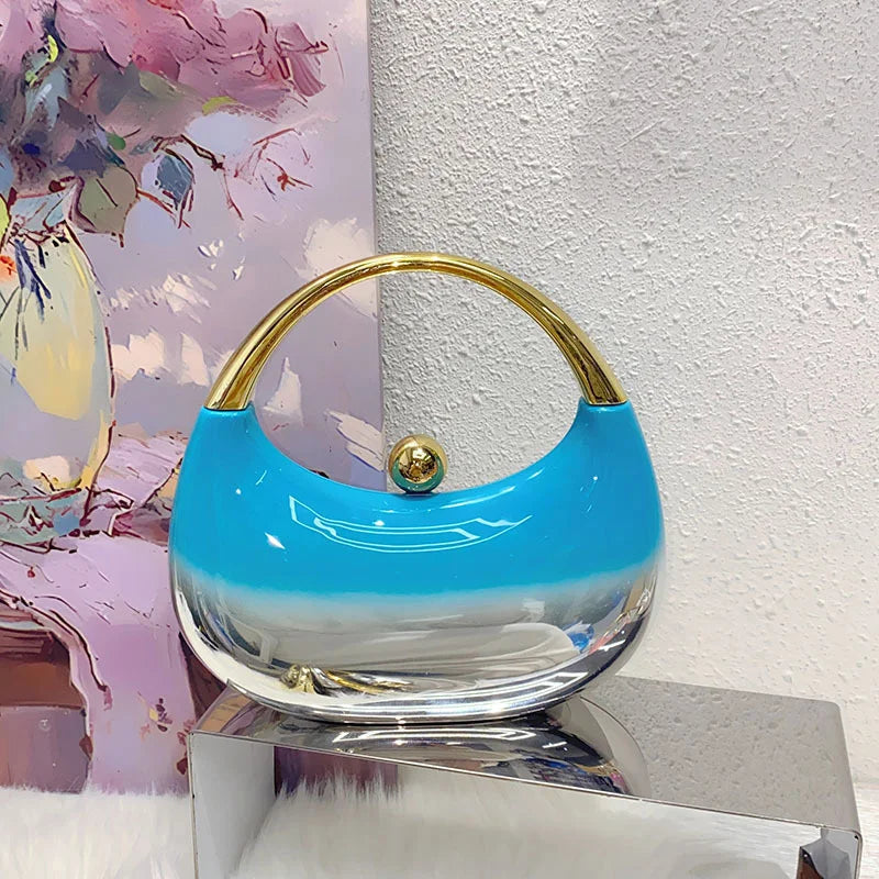 Luxury Shell Clutch | Hard Acrylic Evening & Wedding Bag Luxegan