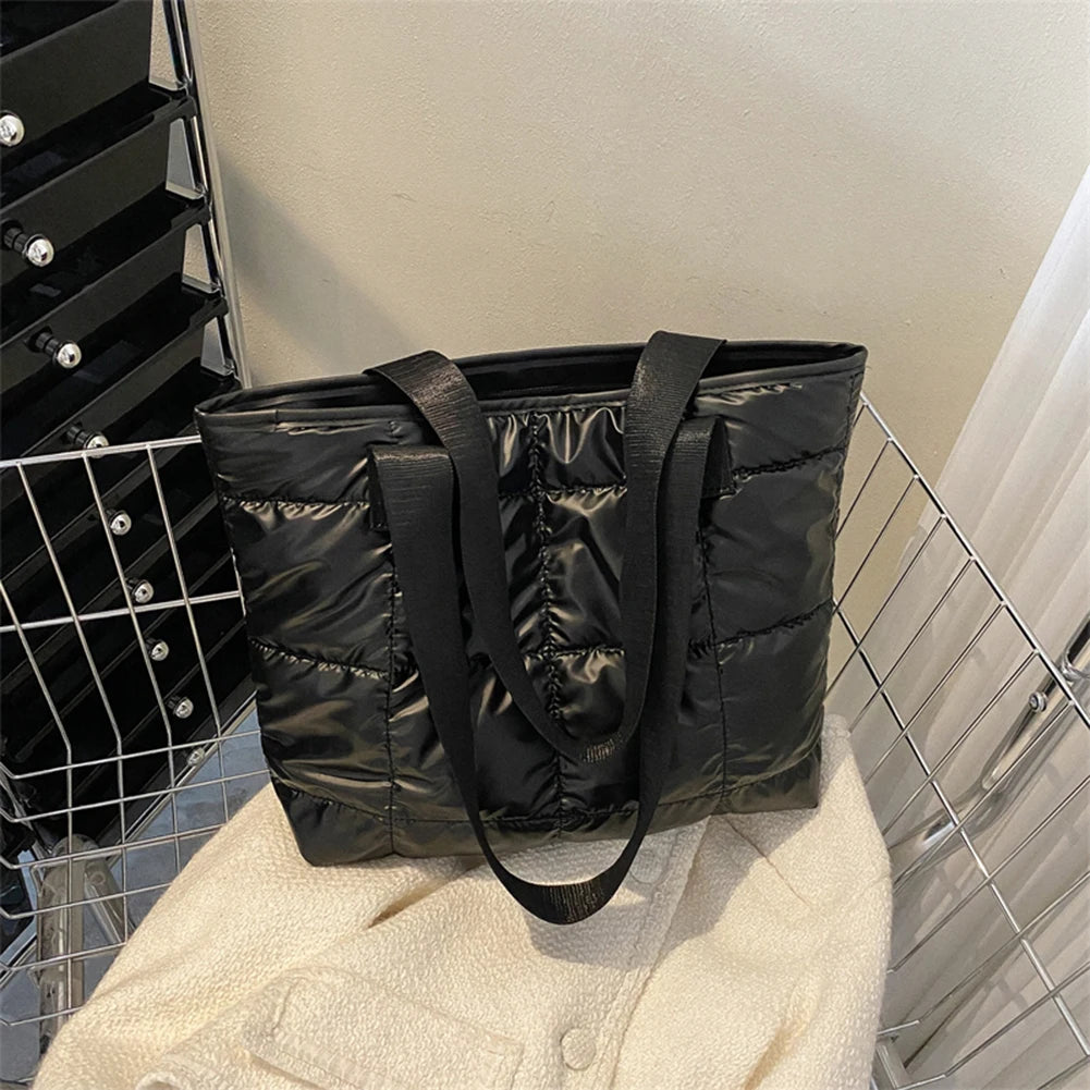 Fashion Ladies Tote Handbag | Quilted & Padded Large Capacity Shopping Bag Luxegan