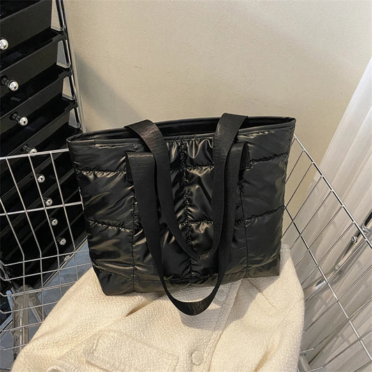 Fashion Ladies Tote Handbag | Quilted & Padded Large Capacity Shopping Bag Luxegan