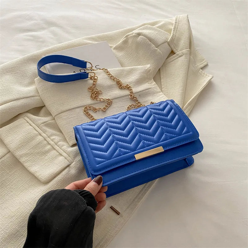 Fashion Striped Women's Shoulder Bag | Chain Strap Crossbody Bag Luxegan